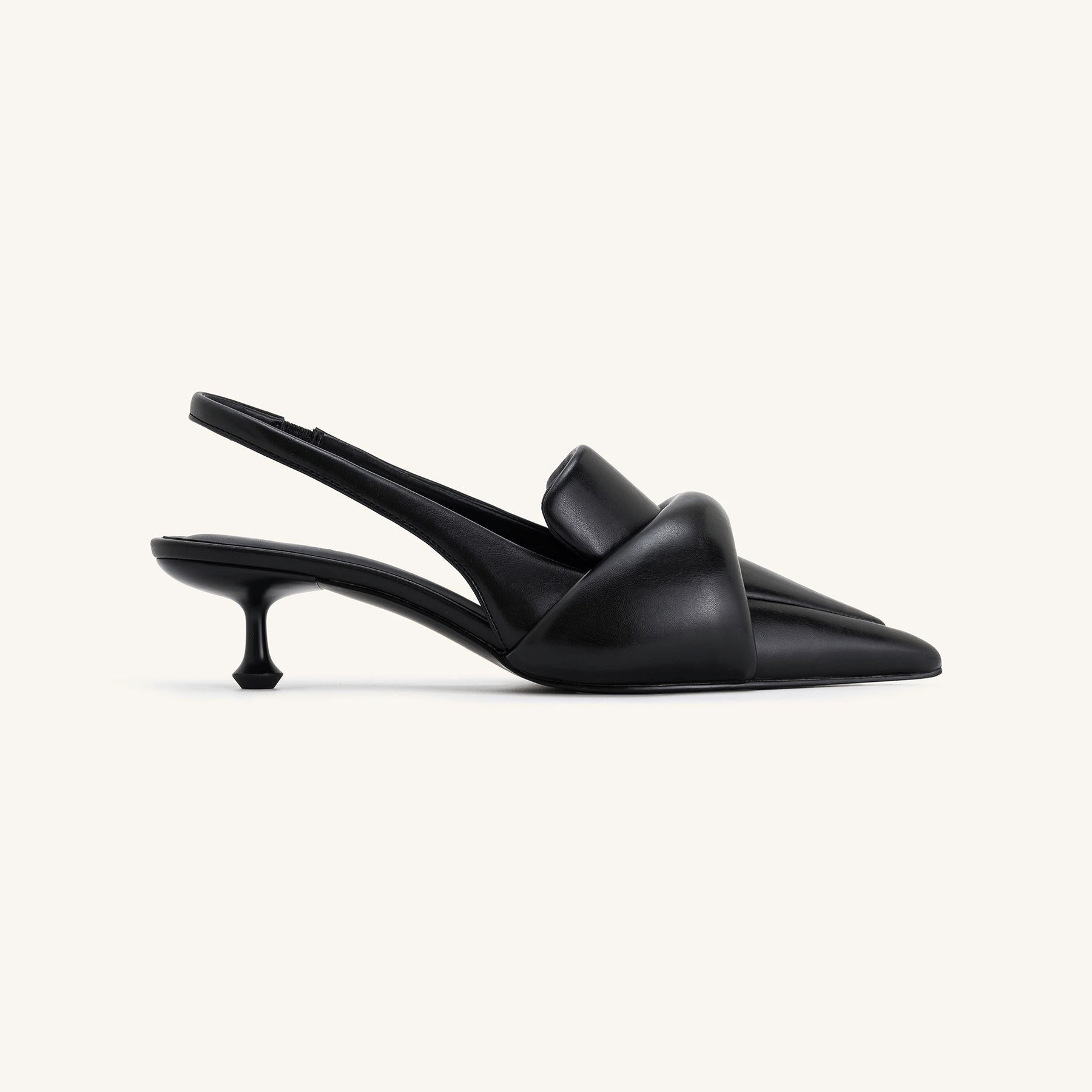 Carla Soft Padded Kitten Heel Pumps - Black