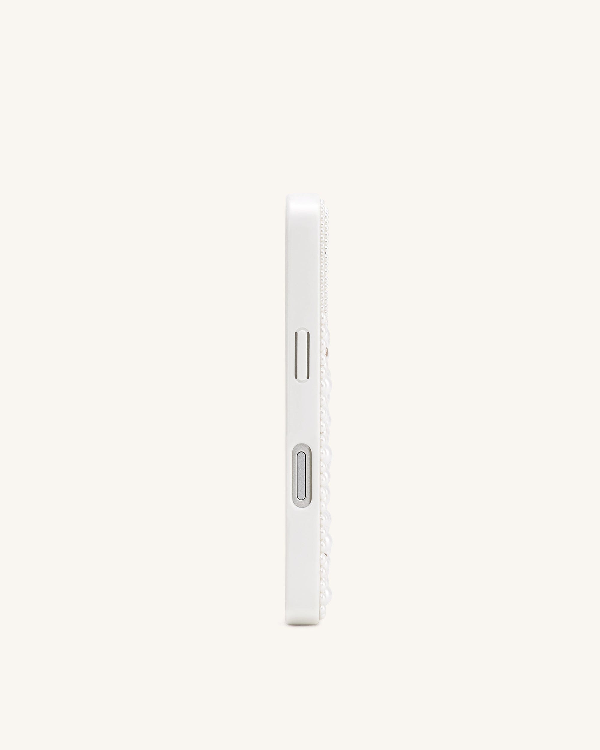 Pearl Embellished Phone Case - White