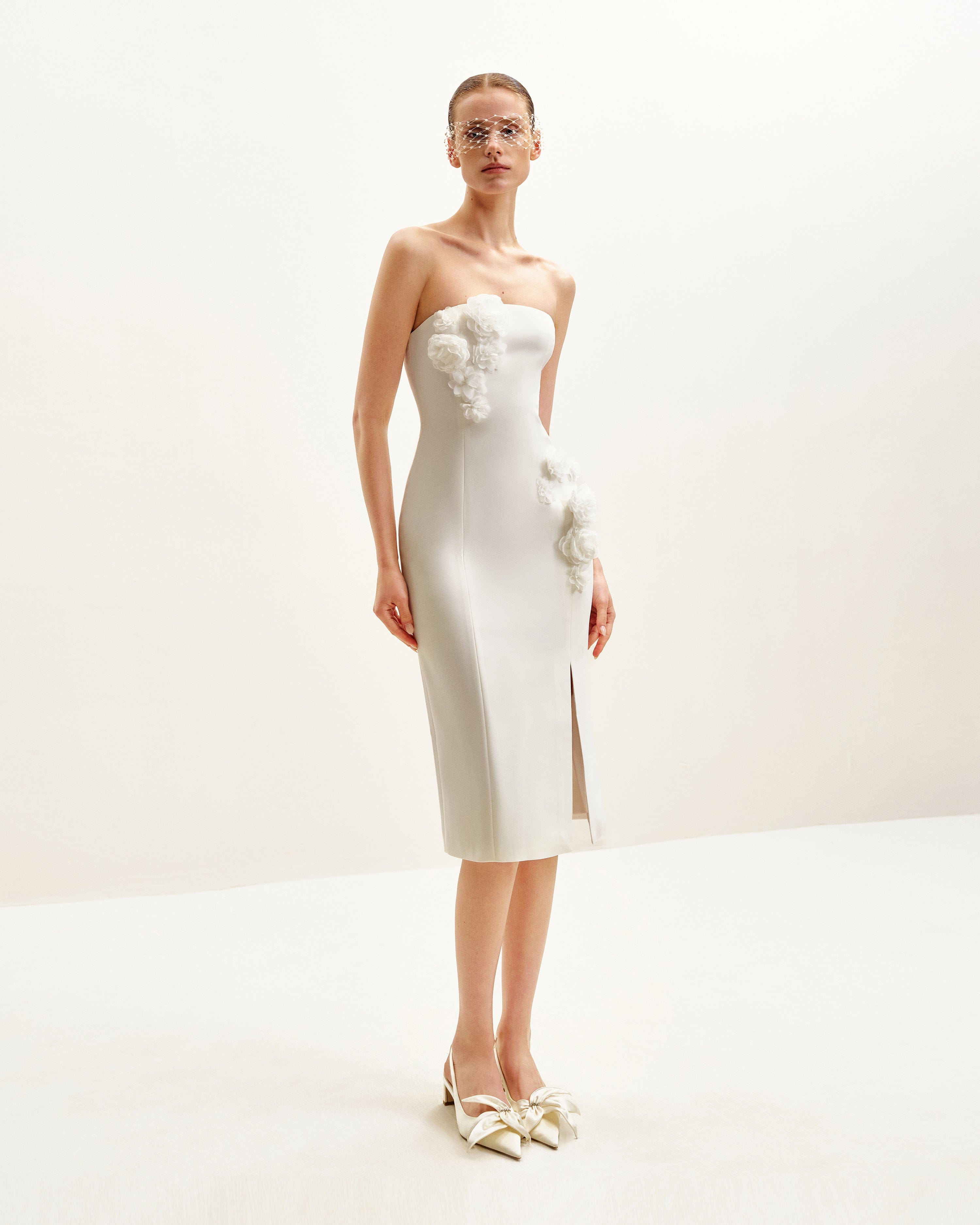 Petal Perfection Cocktail Dress - White