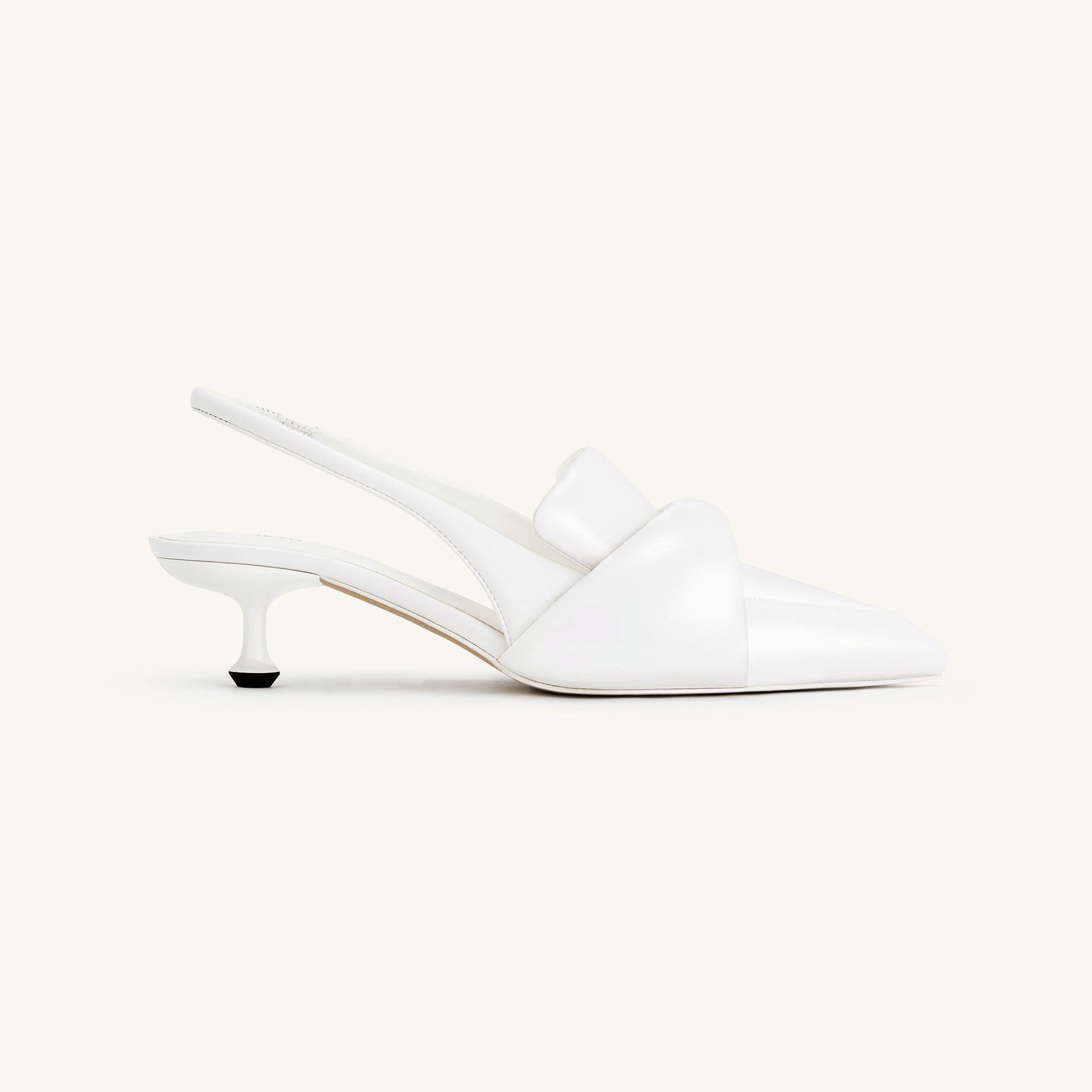 Carla Soft Padded Kitten Heel Pumps - White