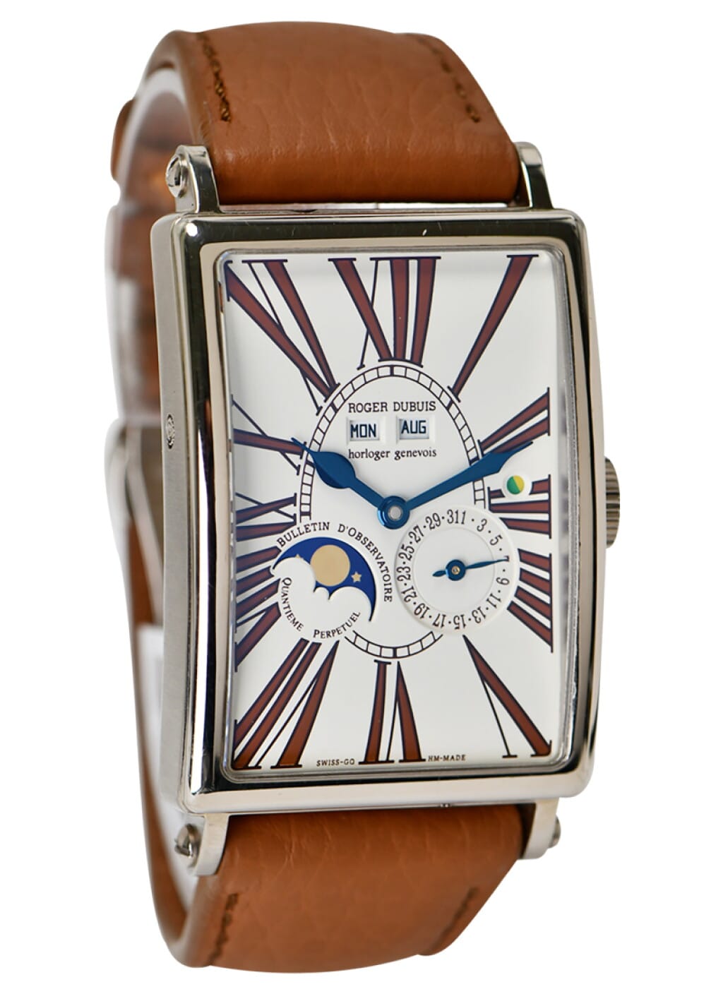 Much More Quantieme (Reference M34 5739). A 47mm white gold automatic wristwatch with moon phase, leap year, and perpetual calendar. 2021