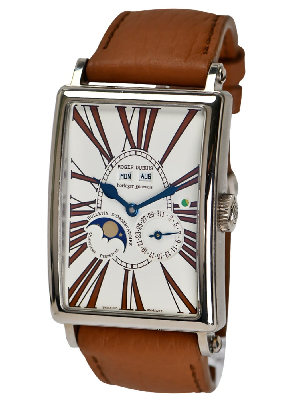 Much More Quantieme (Reference M34 5739). A 47mm white gold automatic wristwatch with moon phase, leap year, and perpetual calendar. 2021
