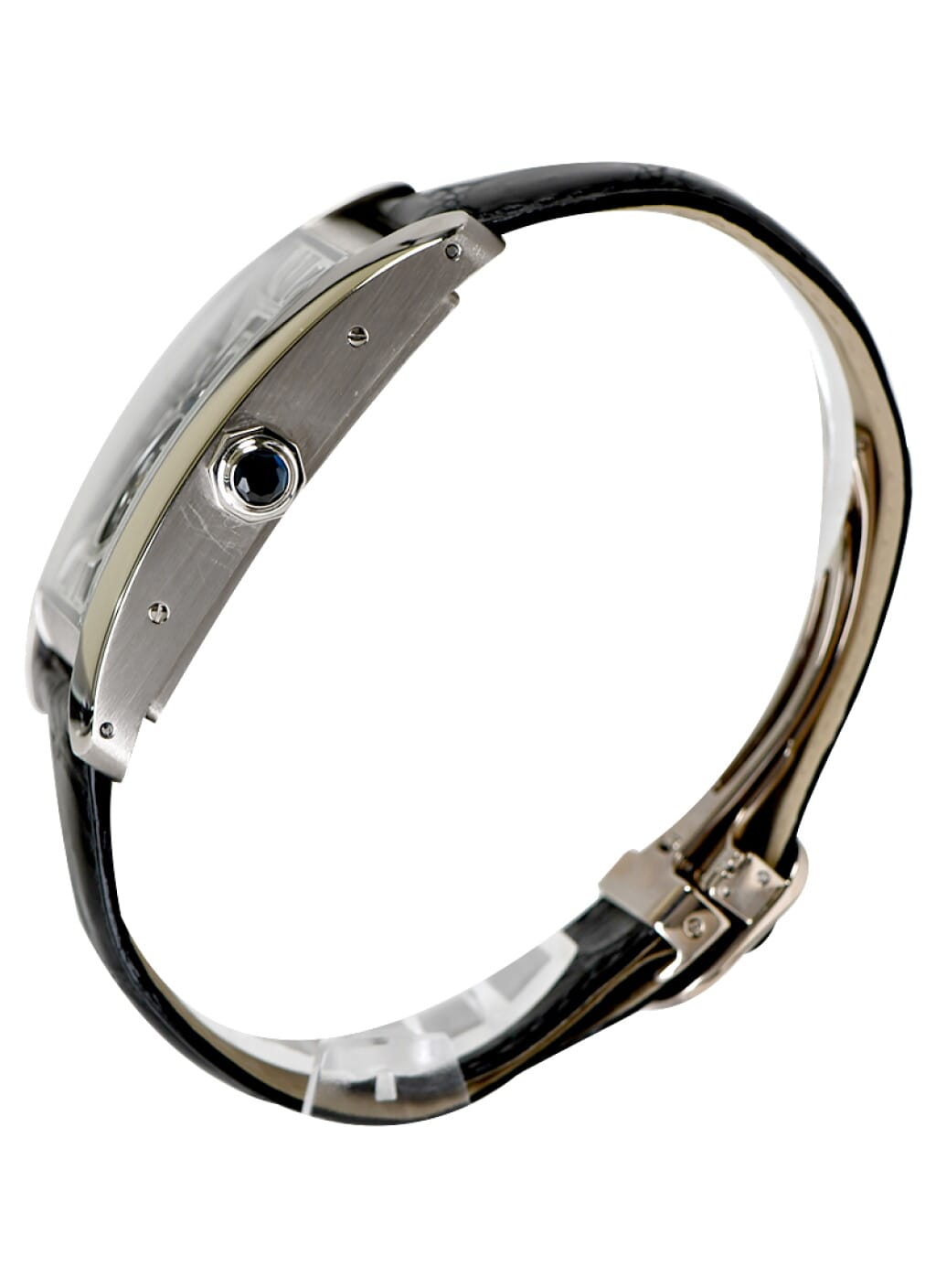 Tank Americaine (Reference W2620007). A 52mm white gold manual wind wristwatch with flying tourbillon.