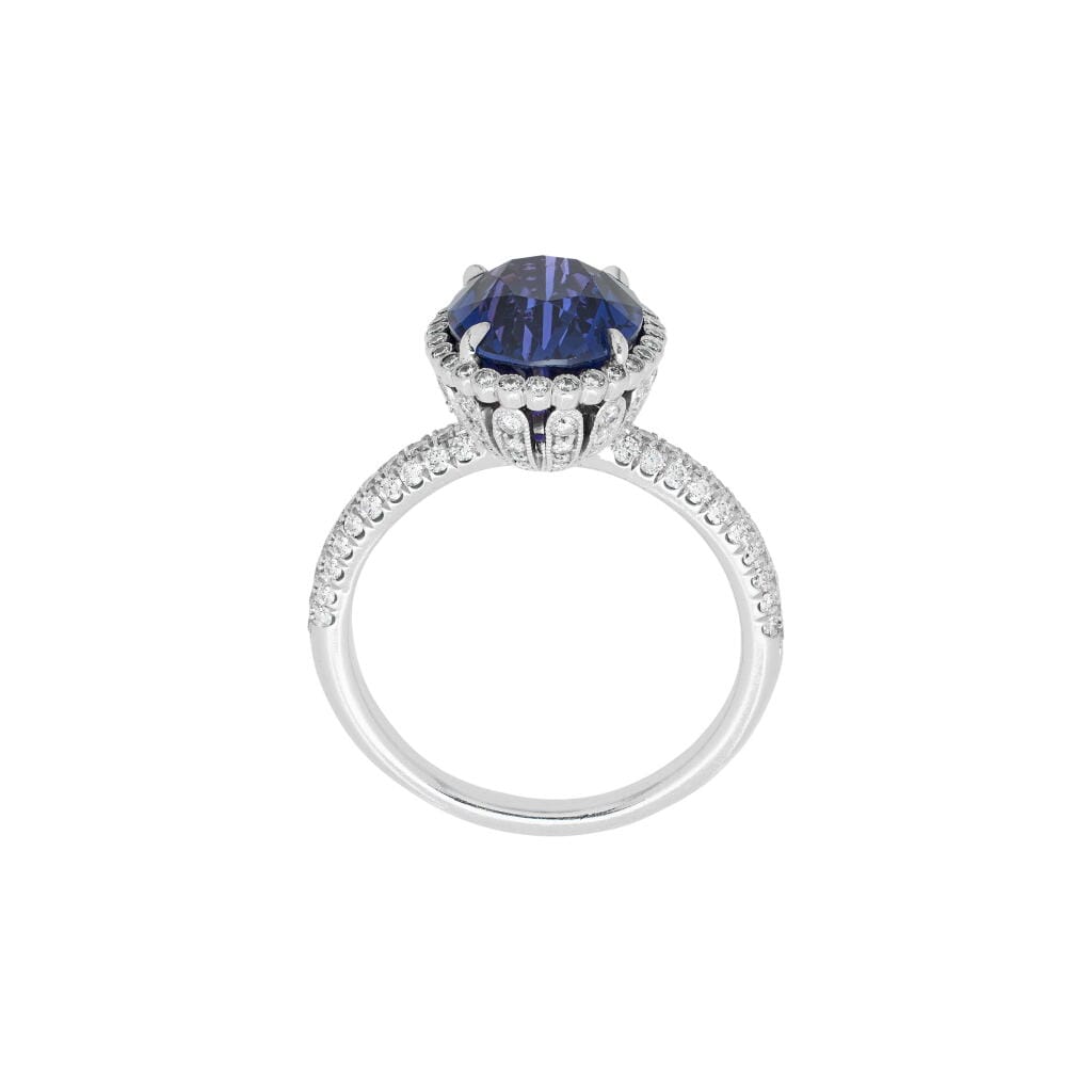 Platinum, 5.01ct Color Change Ceylon Sapphire and Diamond Ring
