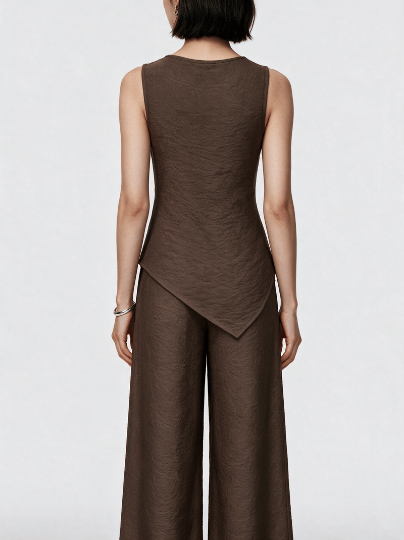 Valeria Asymmetric Co-ord Set - Cocoa