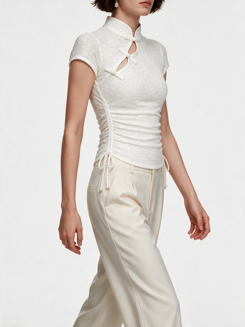Valeria Cinched Ruched Top - Ivory