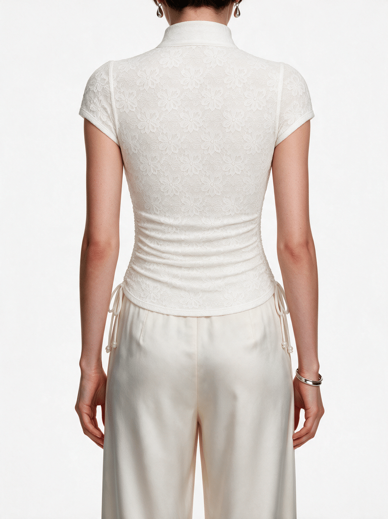 Valeria Cinched Ruched Top - Ivory