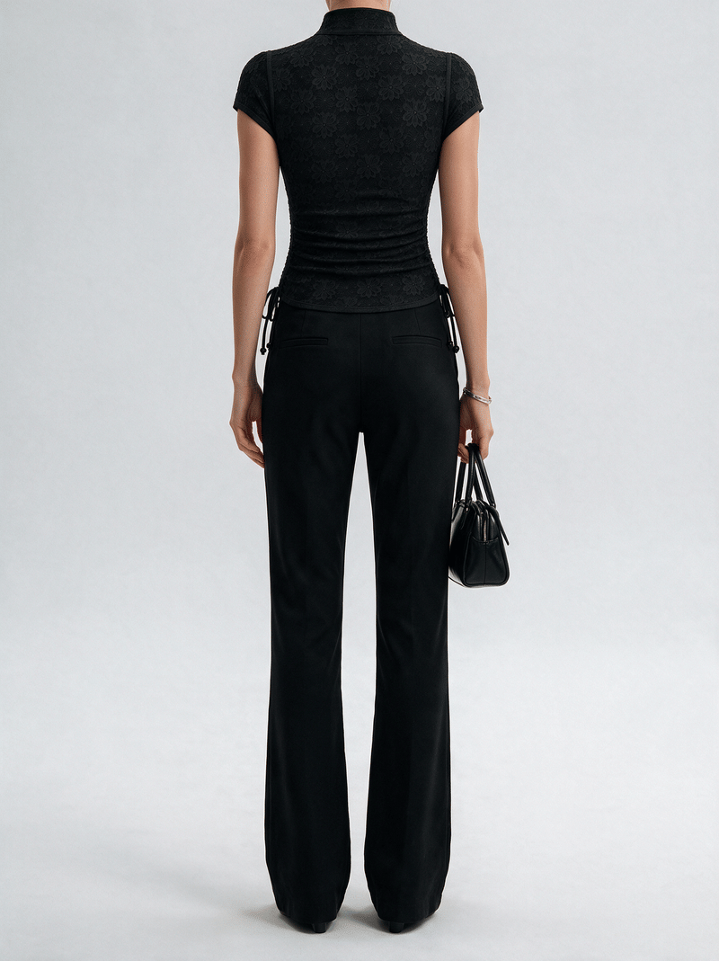 Valeria Cinched Ruched Top - Noir