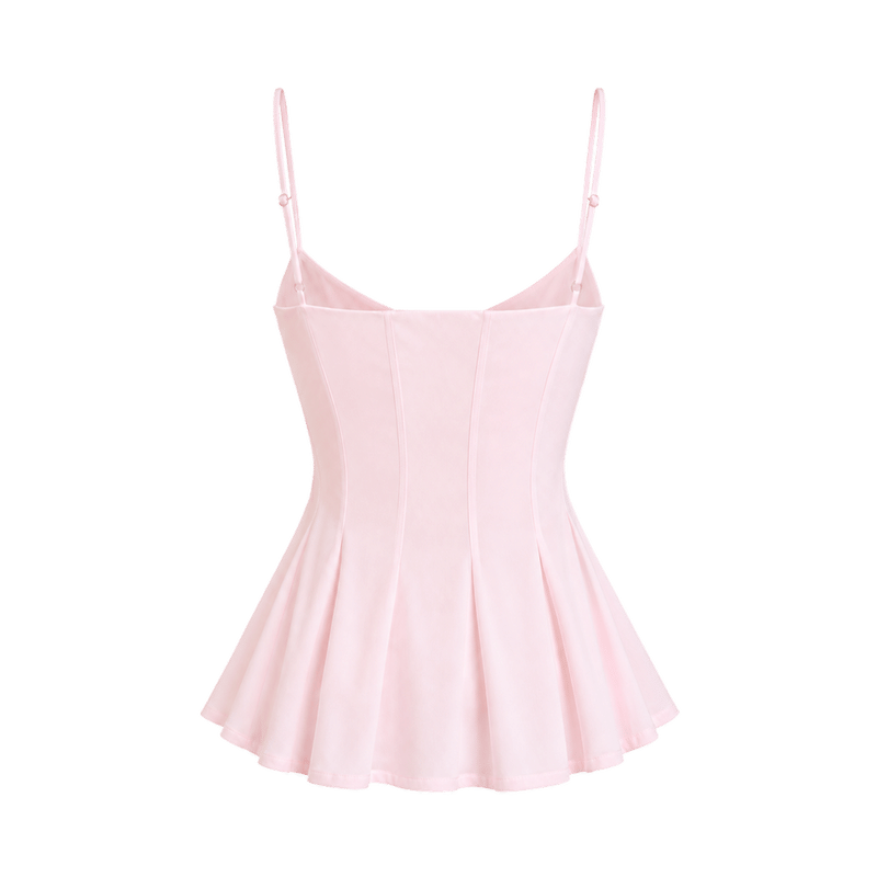 Valeria Corset Peplum Cami Top - Blush Pink