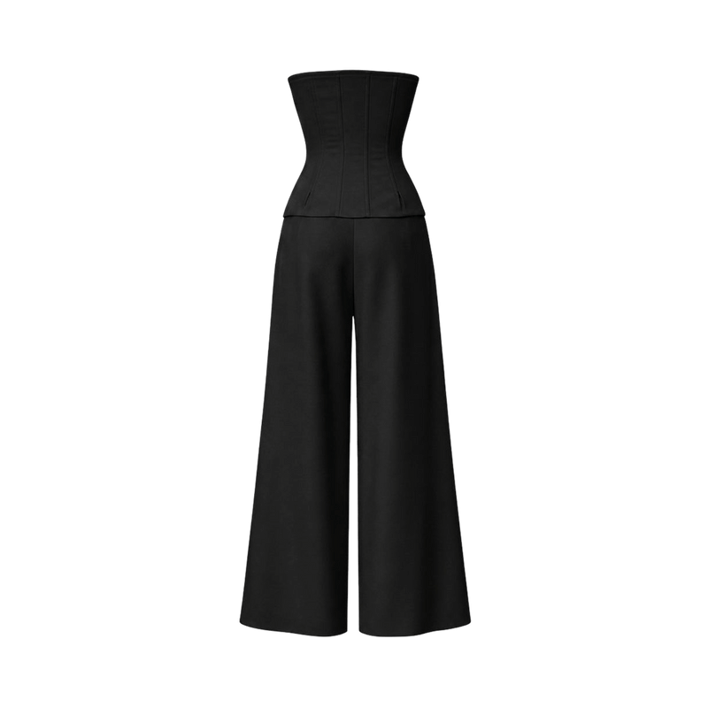 Valeria Corset Wide Leg Set - Black