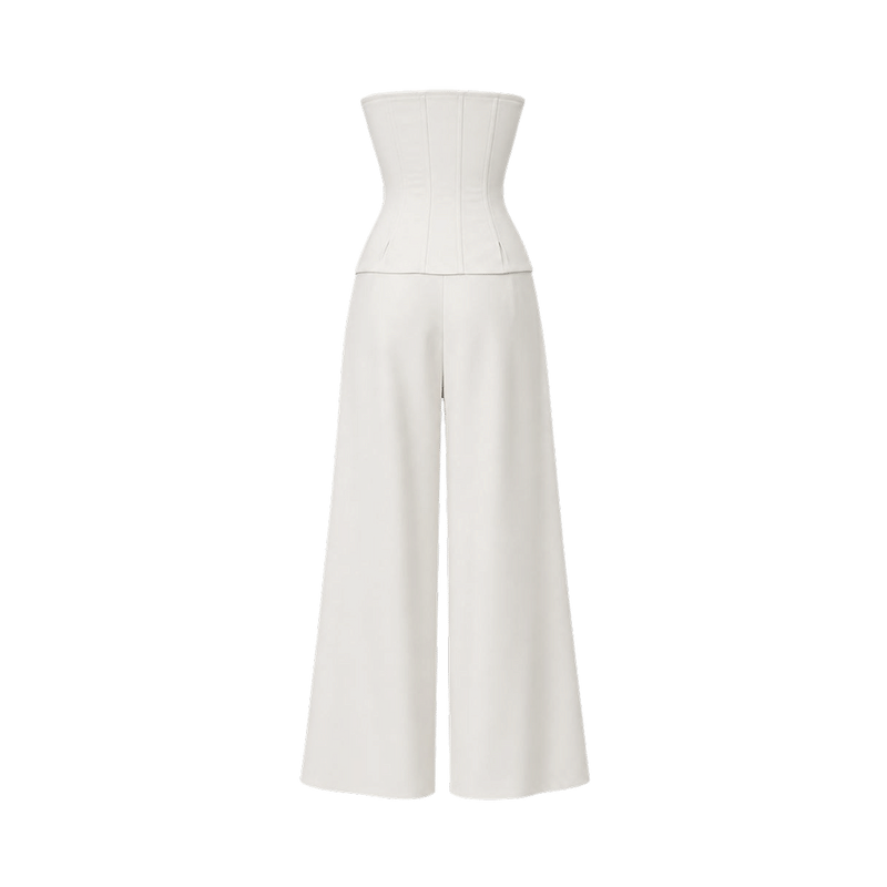 Valeria Corset Wide Leg Set - White