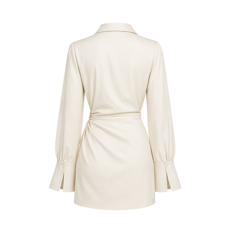 Valeria Draped Wrap Mini Dress - Champagne