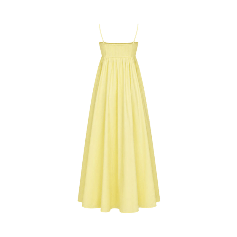 Valeria Empire Spaghetti Strap Maxi Dress - Butter Yellow