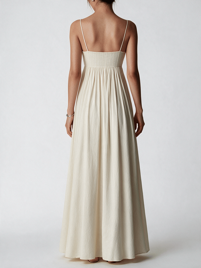 Valeria Empire Spaghetti Strap Maxi Dress - Ivory