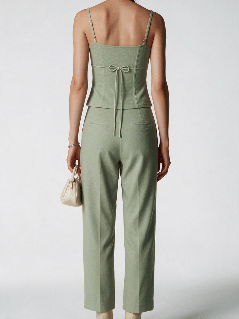 Valeria Floral Cut-Out Top - Sage