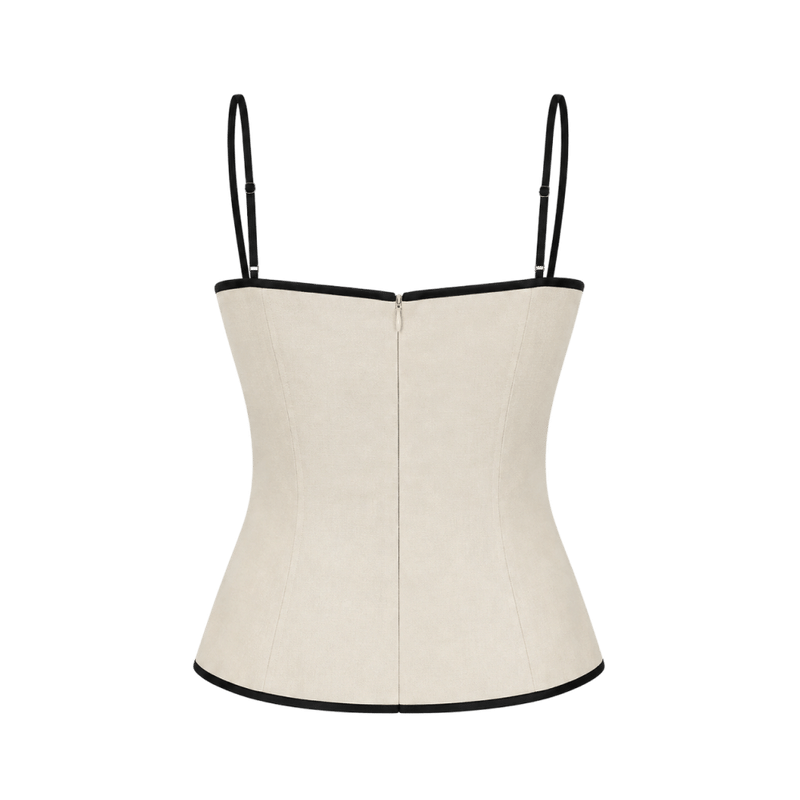 Valeria Foldover Bustier Corset Top - Ivory