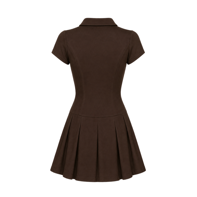 Valeria Heritage Shirt Mini Dress - Brown