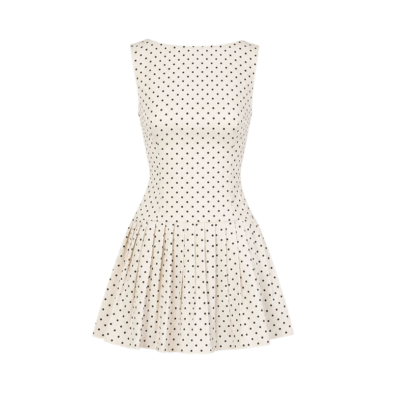 Valeria Polka Dot Peplum Mini Dress - White