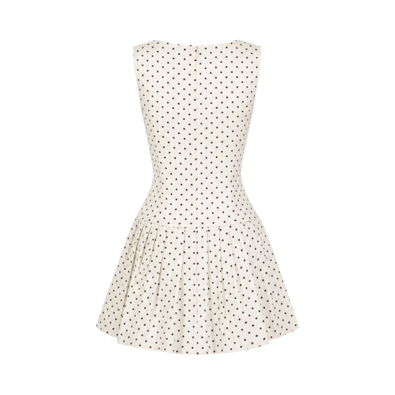 Valeria Polka Dot Peplum Mini Dress - White
