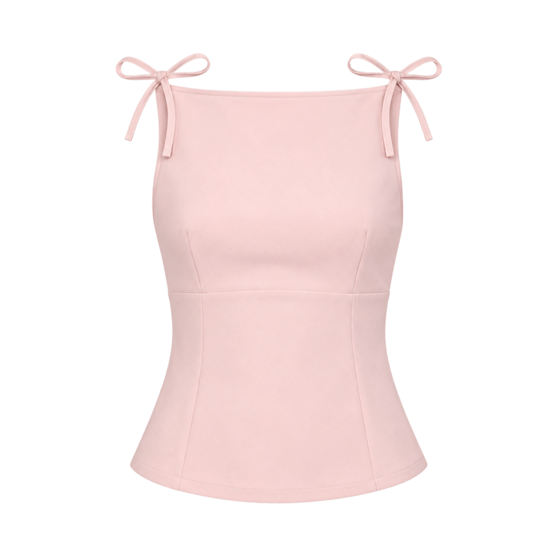 Valeria Ribbon Tie Cami - Blush
