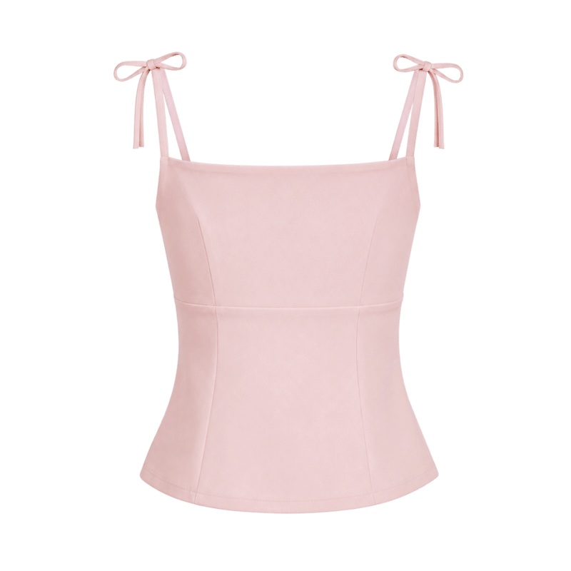 Valeria Ribbon Tie Cami - Blush