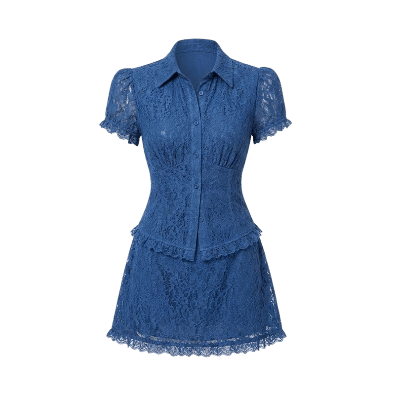 Valeria Ruched Co-Ord Set - Blue