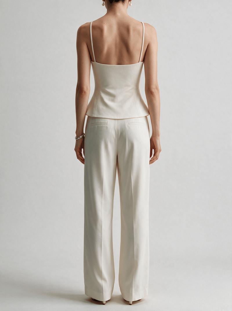 Valeria Sculpted Flare Cami - Ivory