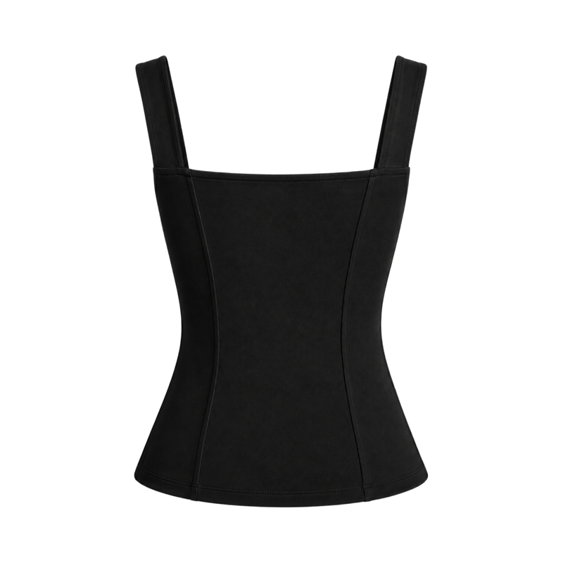 Valeria Sculpted Lace Corset Top - Midnight Black