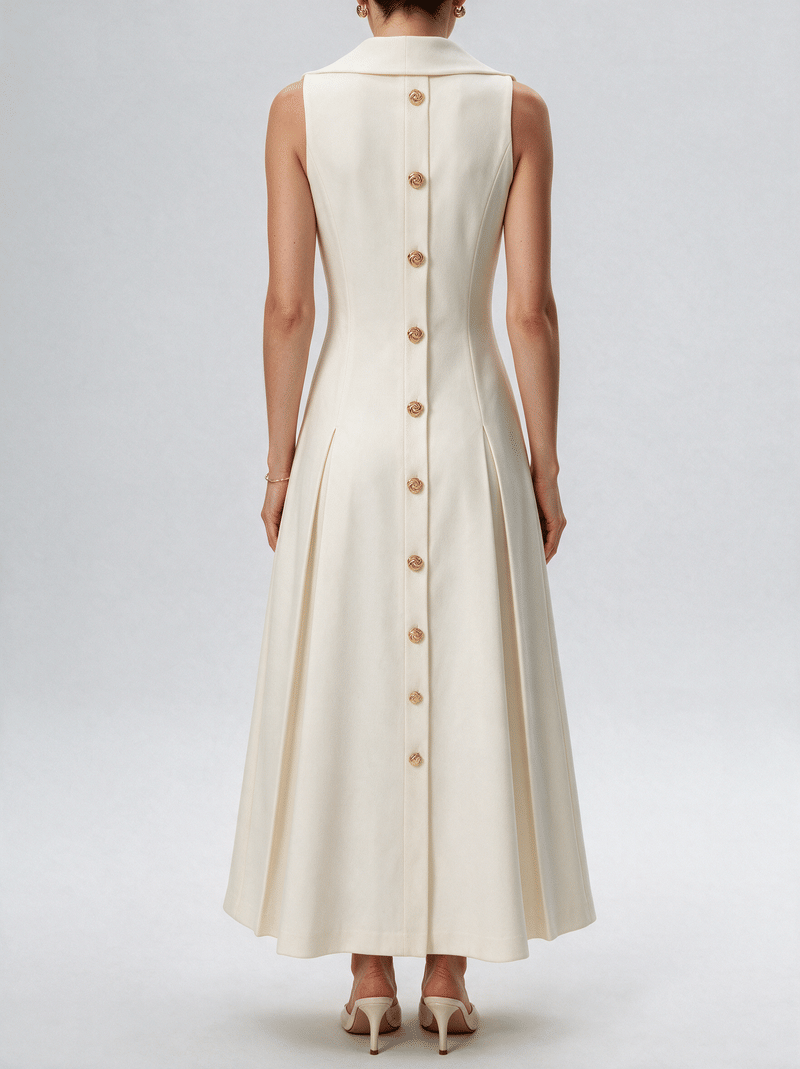 Valeria Statement Collar Mini Dress - Ivory
