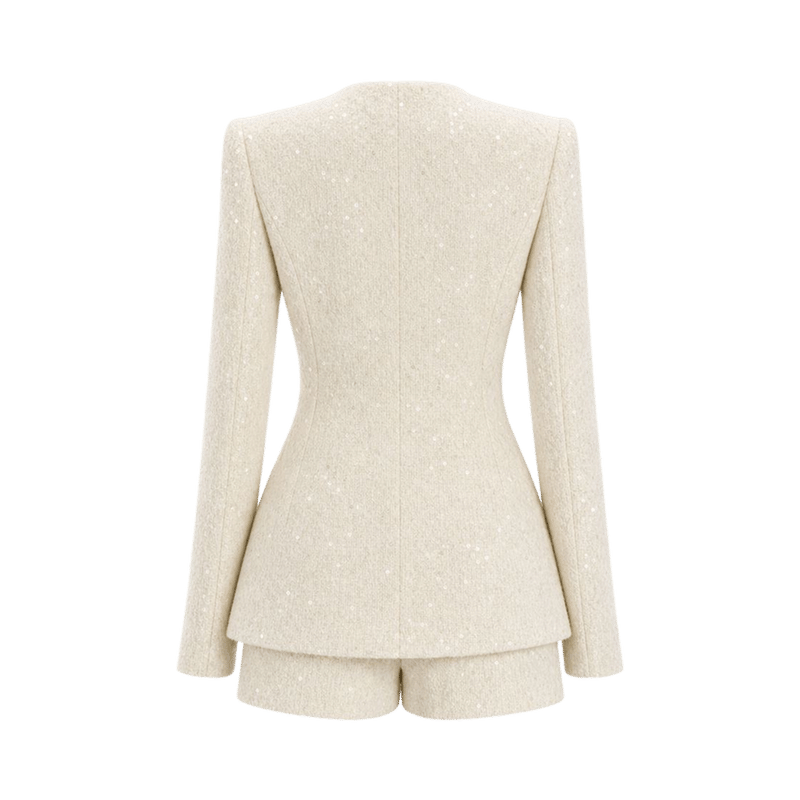 Valeria Textured Blazer Co-Ord Set - Ivory