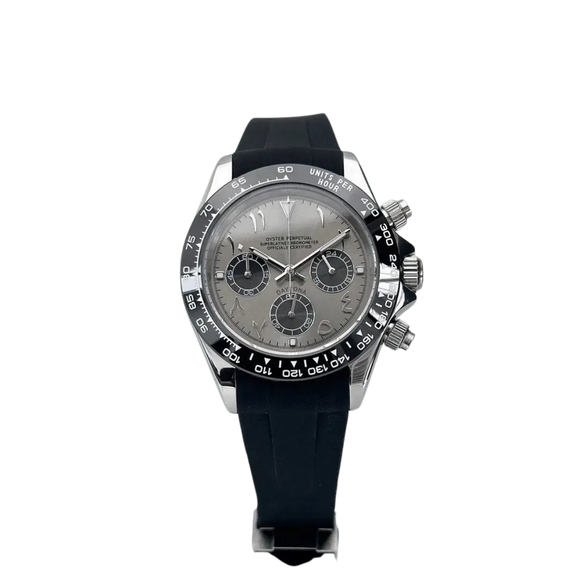 Modtona Rhodium Grey Arabic Quartz Chronograph (Original Seiko Movement)