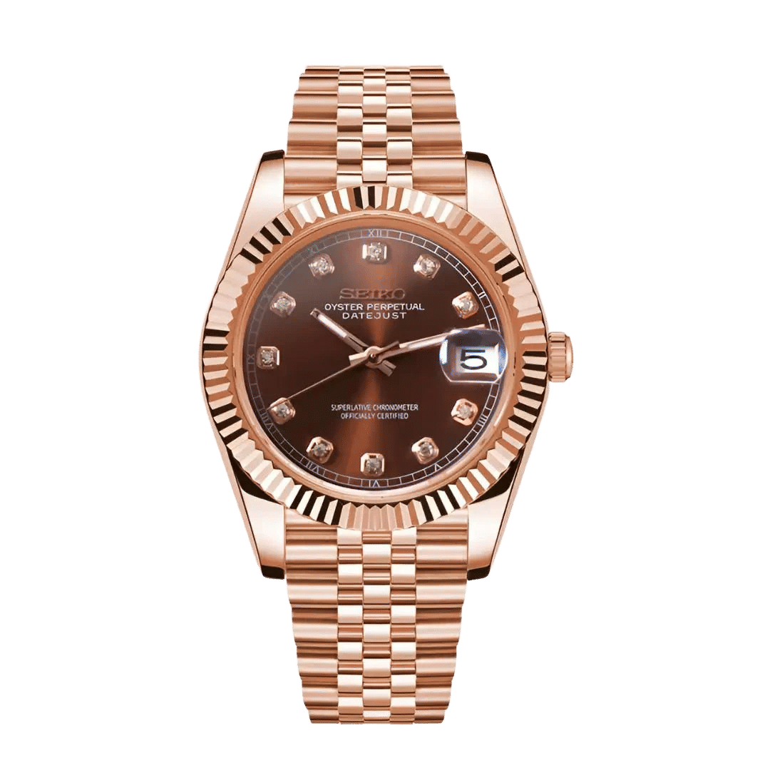 ModJust Chocolate Crystals Rose Gold (Original Seiko Movement)