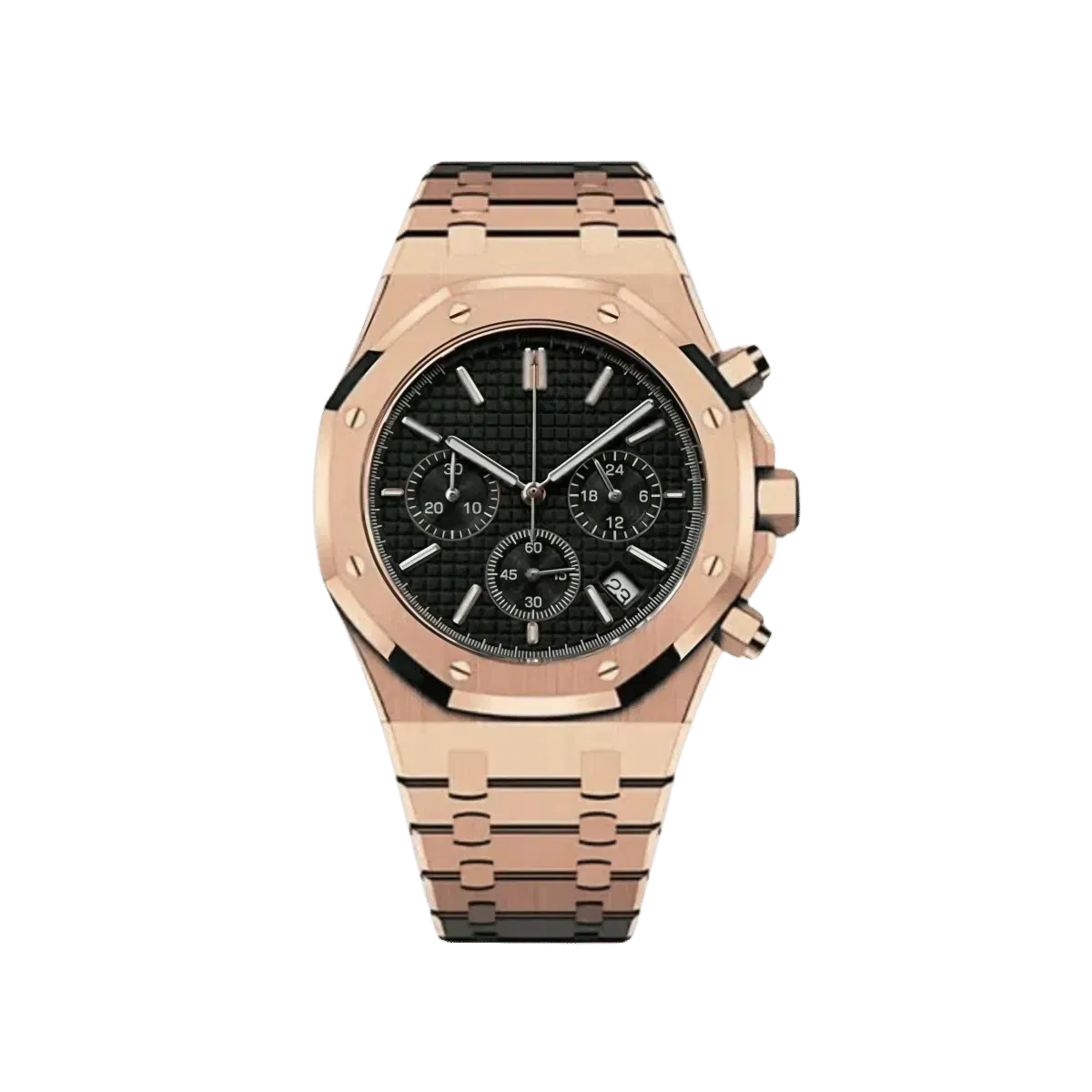 ModOak Rosegold Black Chrono (Original Seiko Movement)