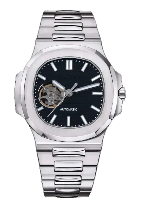 ModNaut (Open Heart) Silver - Black (Original Seiko Movement)