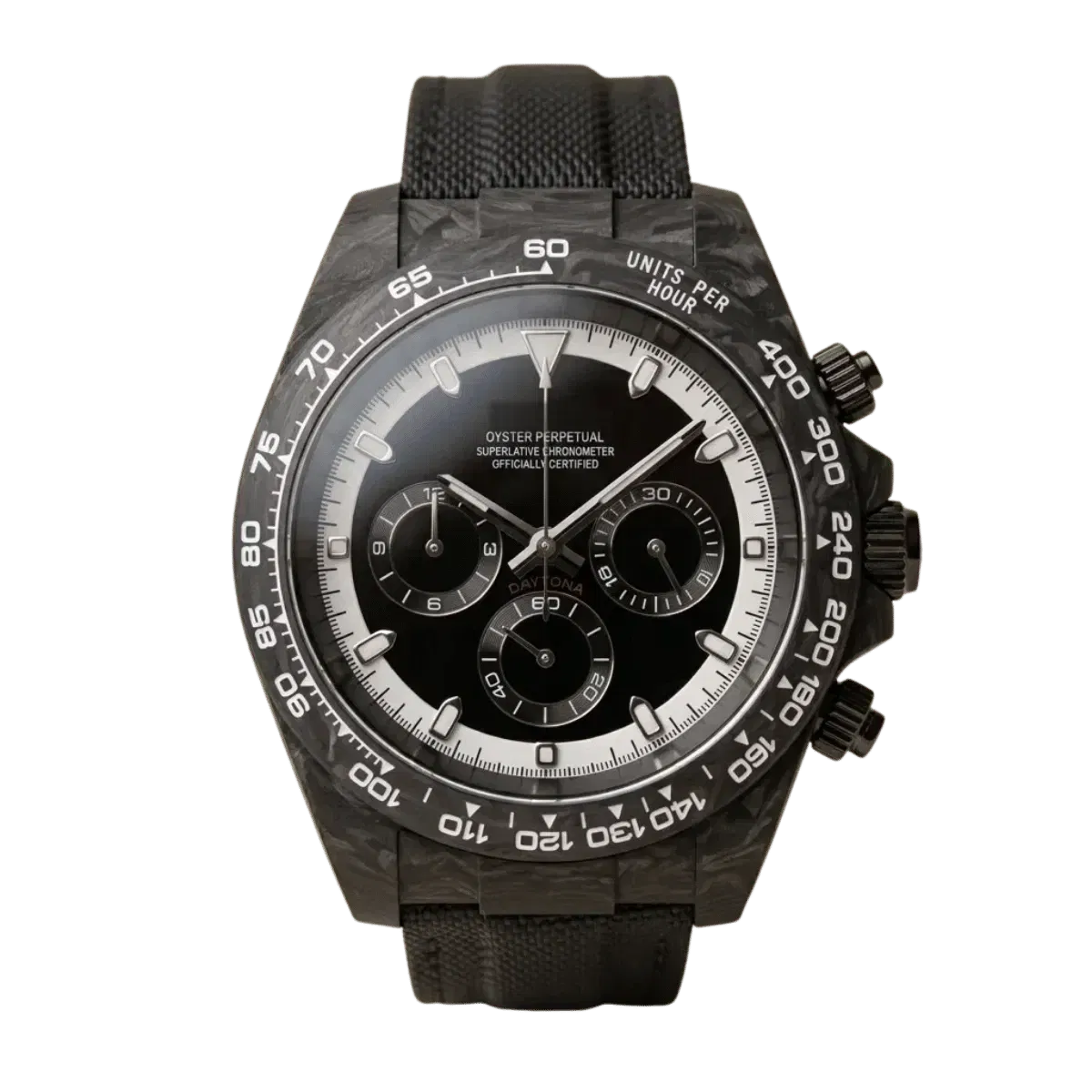 Modtona Forged Carbon' Chronograph – Forged Carbon Case & Exotic Dial (Original Seiko Movement)