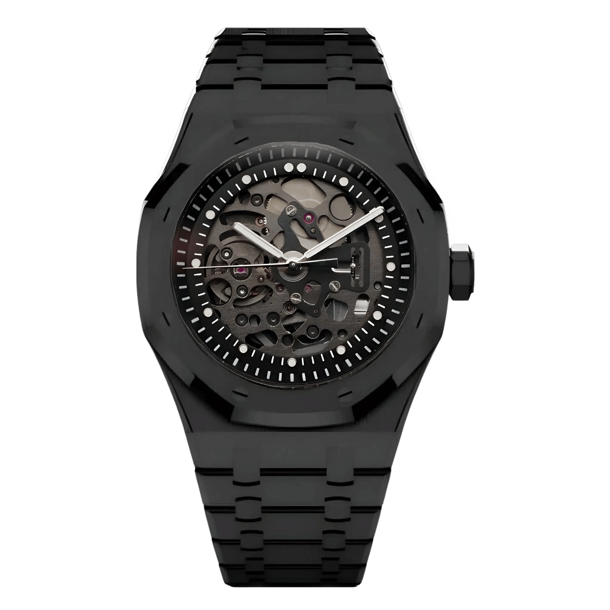 ModOak Skeleton Full Black (Original Seiko Movement)