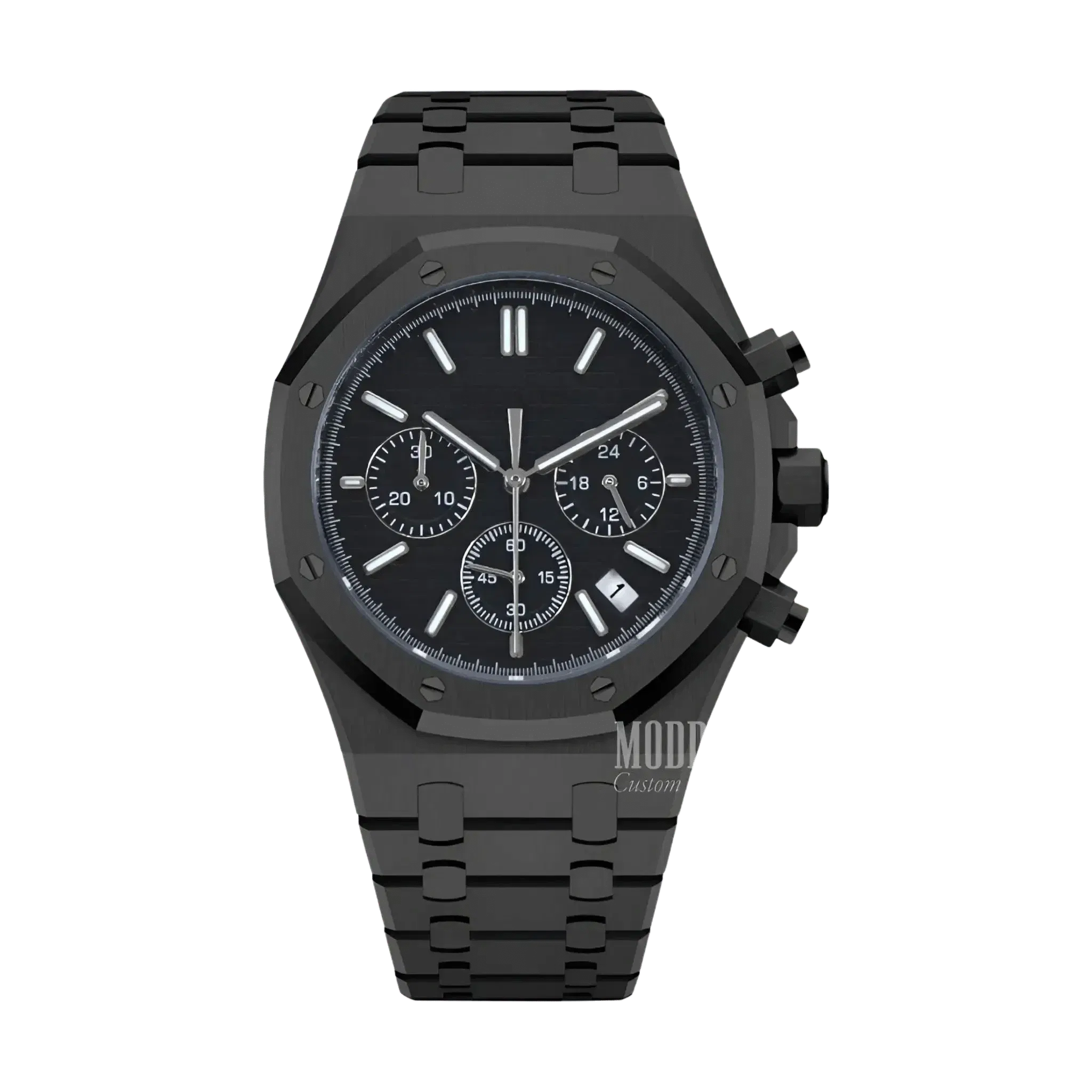 ModOak Chrono Triple Black (Original Seiko Movement)