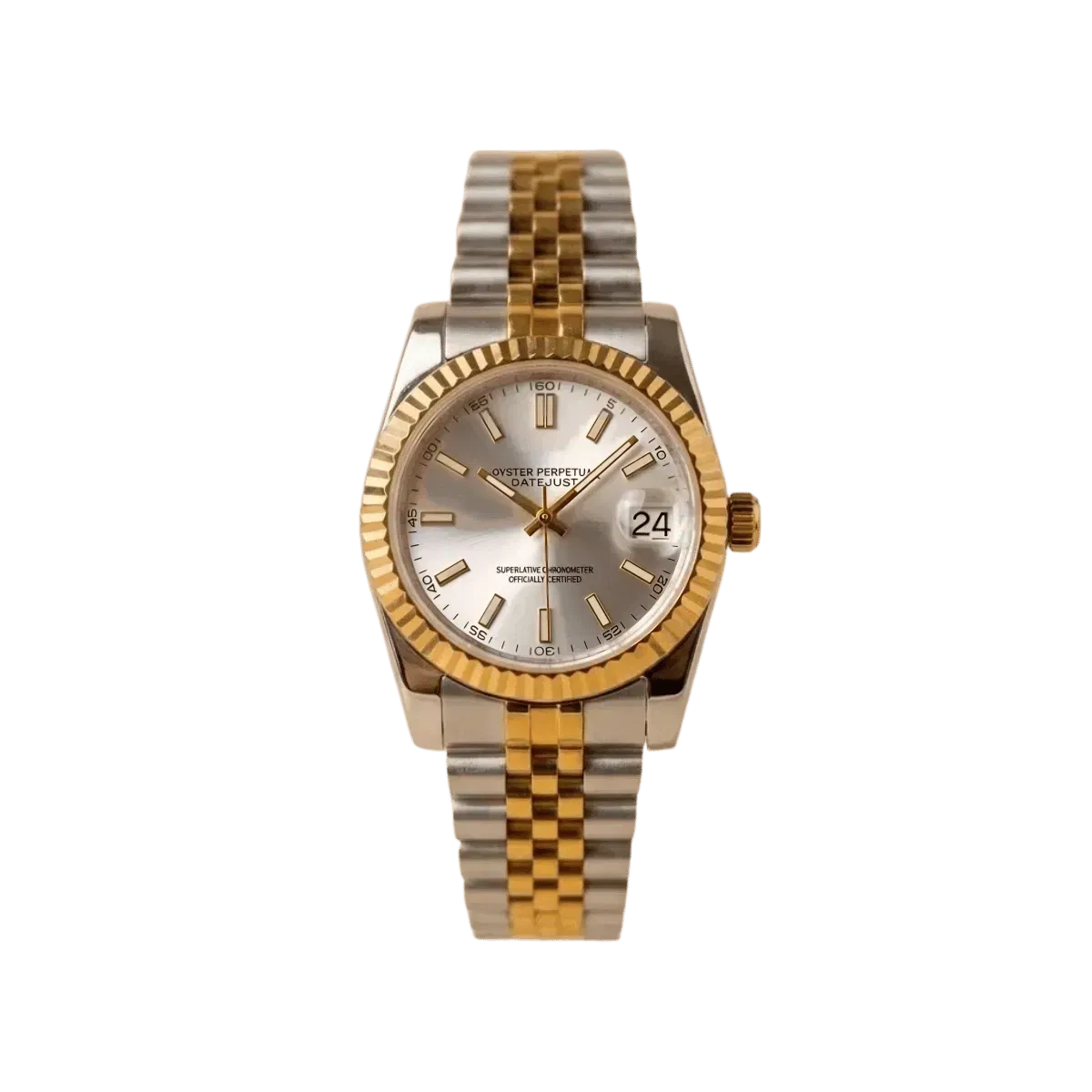 ModJust Silver Two-Tone' – Silver Dial & Gold/Steel Jubilee (Original Seiko Movement)