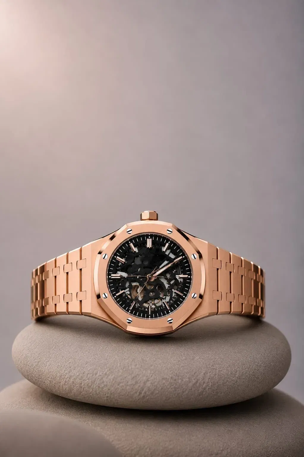 ModOak Rosegold Skeleton (Original Seiko Movement)