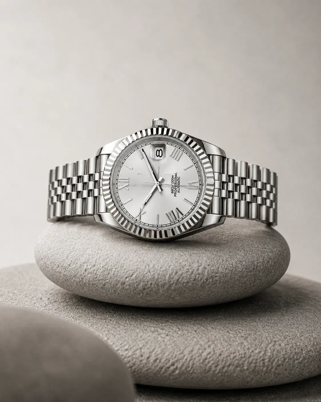 OystMod Silver Roman (Original Seiko Movement)