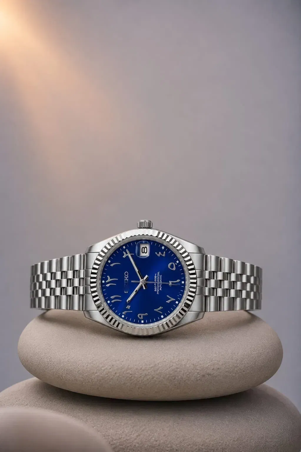 OystMod Blue Arabic (Original Seiko Movement)