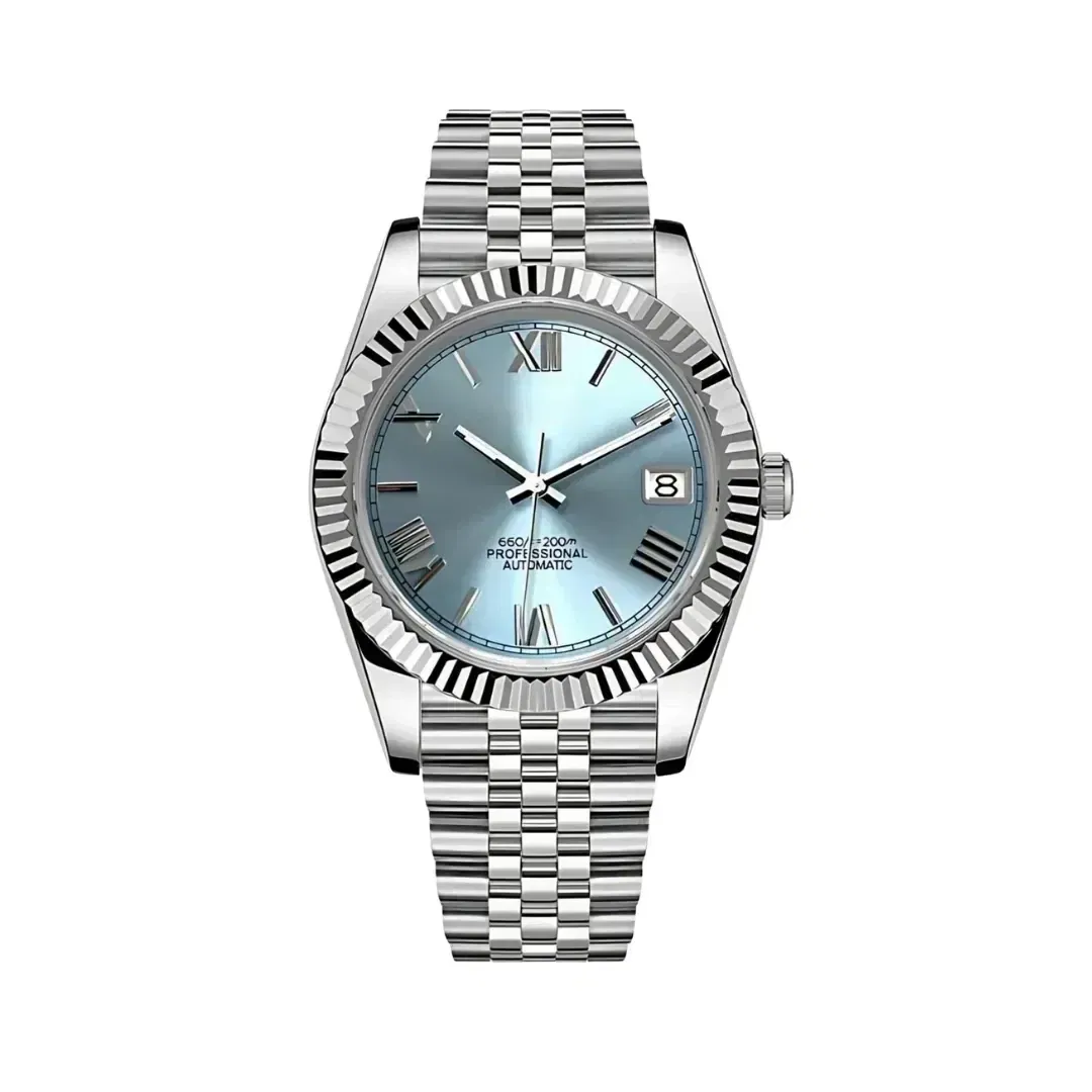 OystMod Ice Blue Roman (Original Seiko Movement)