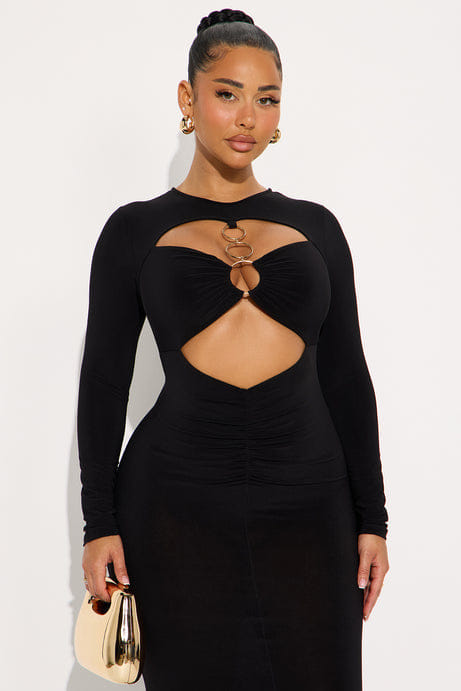 Nobody's Issue Midi Dress - Black