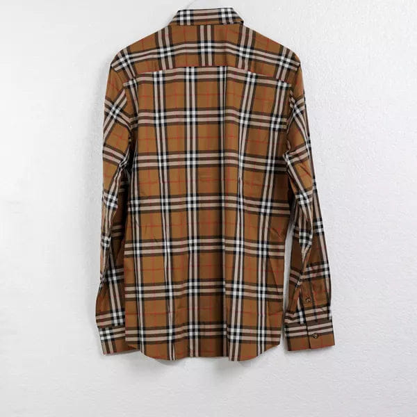 Kemeja BURBERRY SHEFFORD CHECK TAUPE BROWN LONG SHIRT