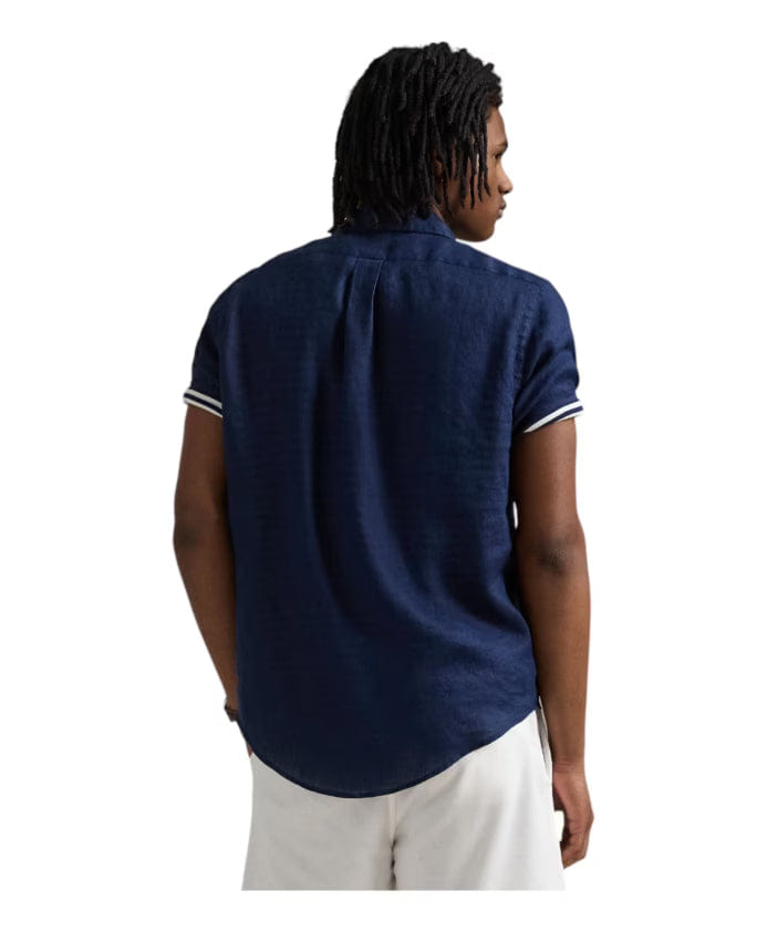 Ralph Lauren CUSTOM FIT Short sleeve LINEN SHIRT Navy