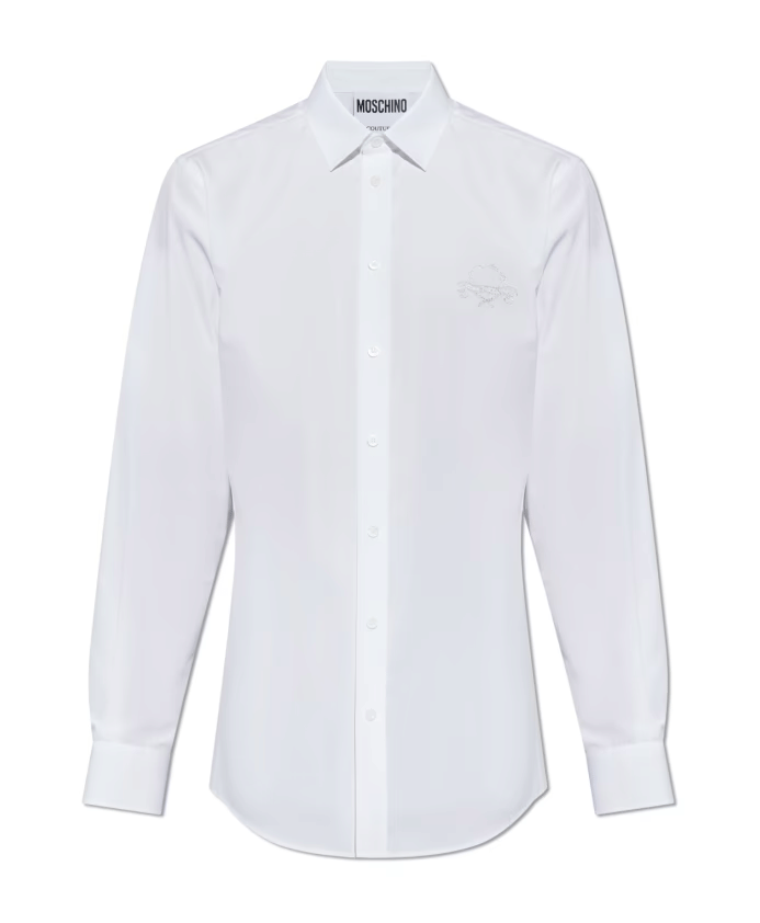 Moschino Cotton shirt with embroidered logo