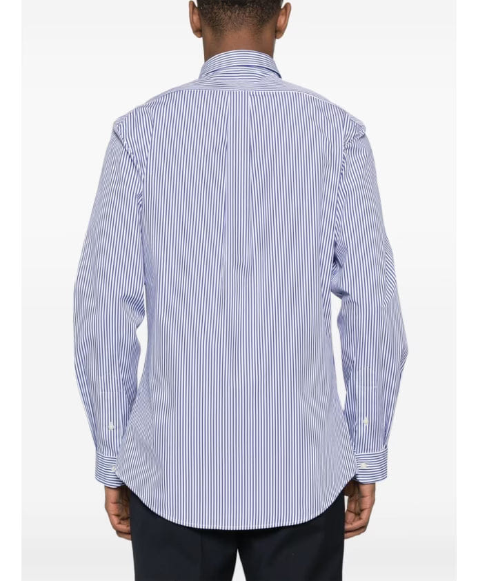 Polo Ralph Lauren White Cotton Shirt with Blue Logo