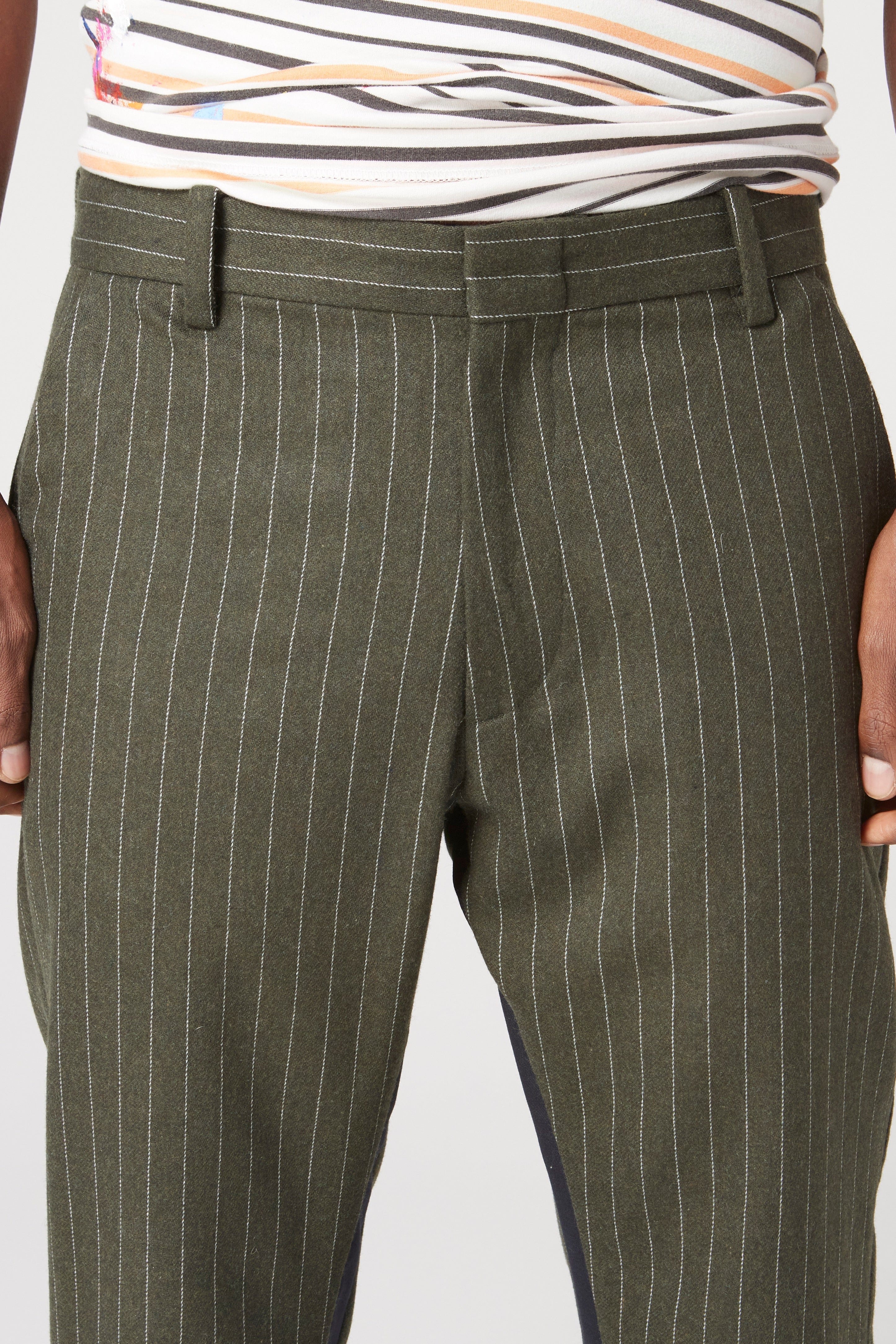 Gallery Dept Pinstripe Dress Pant Flare Dark Green
