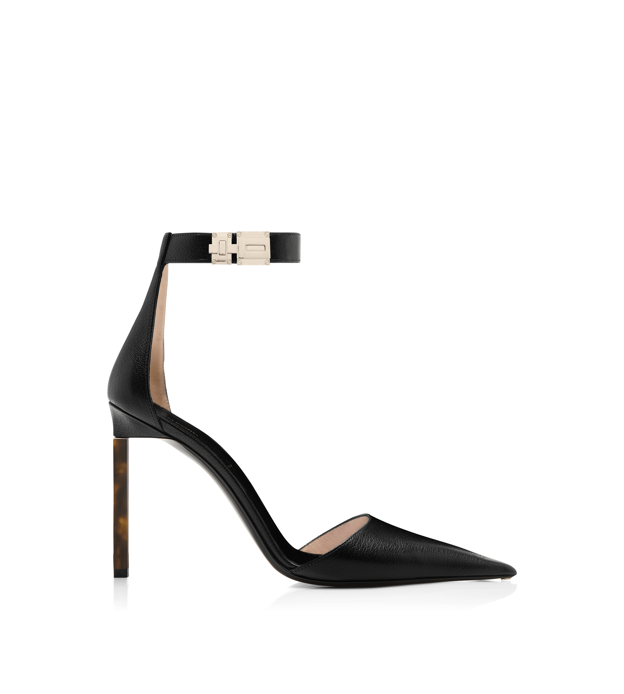 Tom Ford Supple Grain Leather T Latch Ankle Strap Pump