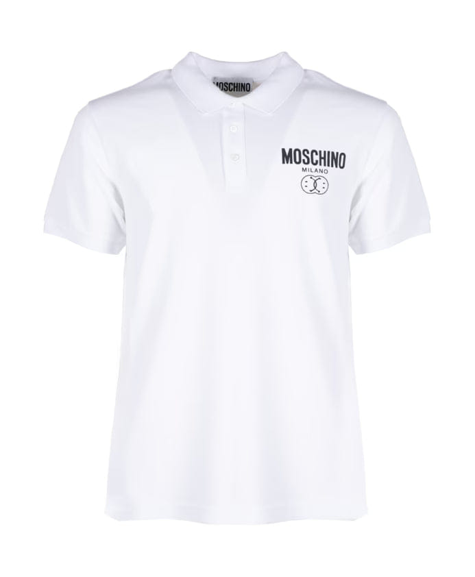 Moschino White Double Smile Polo T-shirt